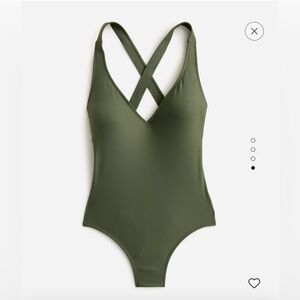 J crew high-support cross back one-piece, cypress green - size 10